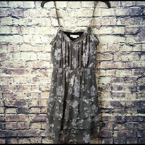 American Eagle Outfitters Gray Floral Layered Summer Dress Size 6